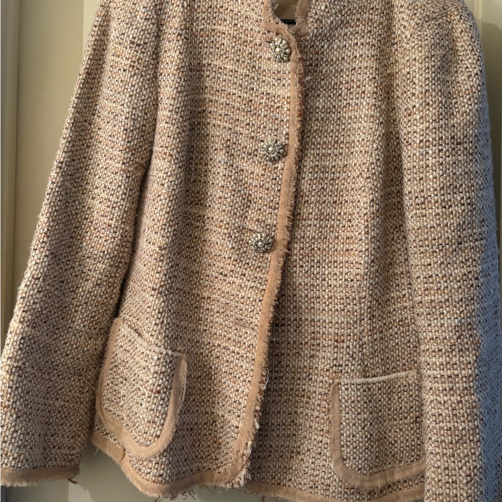 Zara Beige Tweed Women's Blazer